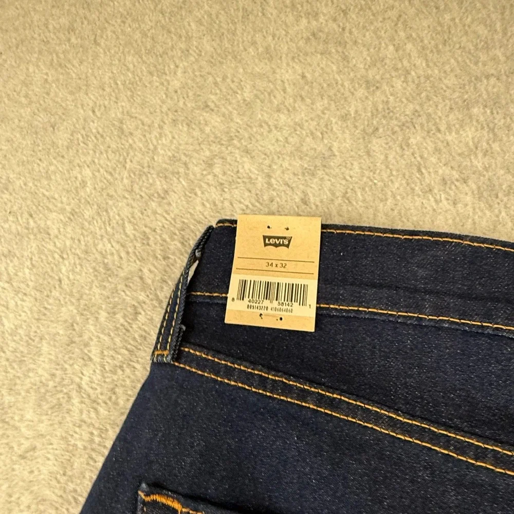 Levi's 514 NEW Straight Fit Jeans Mens 34x32 Dark Wash Indigo Stretch Denim
